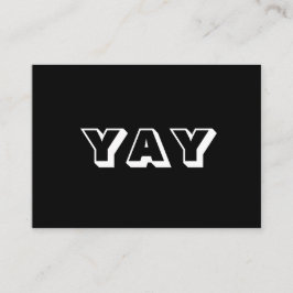 Cartão De Conselho YAY, OMG, Oh Meu Deus, Deus, carta branca preta