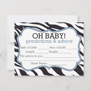 Cartão De Conselho Zebra e Blue Chevron Predictions & Advice Card