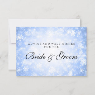Cartão de Conselhos de Casamento Azul Inverno Mági