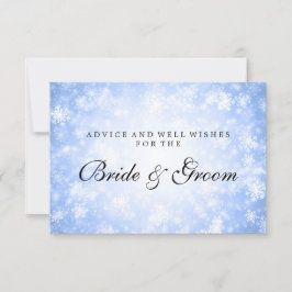 Cartão de Conselhos de Casamento Blue Winter Wonde