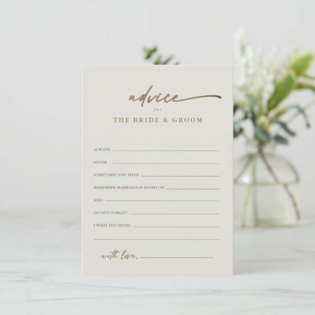 Cartão de Conselhos de Casamento Boho com Letra Do (Em pé/Frente)