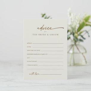 Cartão de Conselhos de Casamento Boho com Letra Do