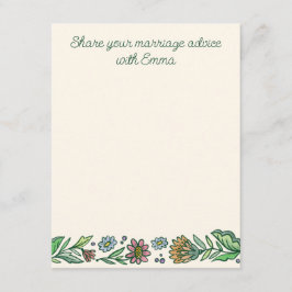 Cartão de Conselhos de Casamento Floral Escandinav