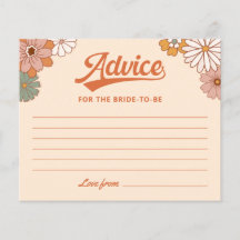 Cartão de Conselhos de Noivado Retro Groovy