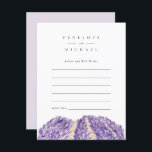 Cartão de Conselhos e Desejos de Campos de Lavanda<br><div class="desc">Do chá de noivado à noite de núpcias,  casais experientes têm conselhos testados e comprovados para os futuros recém-casados. Esses cartões de conselhos românticos e pintados à mão são um lembrete especial para o casal ler ao longo dos anos.</div>