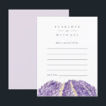 Cartão de Conselhos e Desejos de Campos de Lavanda<br><div class="desc">Do chá de noivado à noite de núpcias,  casais experientes têm conselhos testados e comprovados para os futuros recém-casados. Esses cartões de conselhos românticos e pintados à mão são um lembrete especial para o casal ler ao longo dos anos.</div>