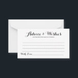 Cartão de Conselhos e Desejos Simples de Casamento<br><div class="desc">Cartão Simples de Aconselhamento e Desejo de Casamento Elegante - Sinta-se livre para editar,  personalizar e personalizar este simples e belo cartão de desejos e conselhos de casamento. As opções de edição estão disponíveis.</div>