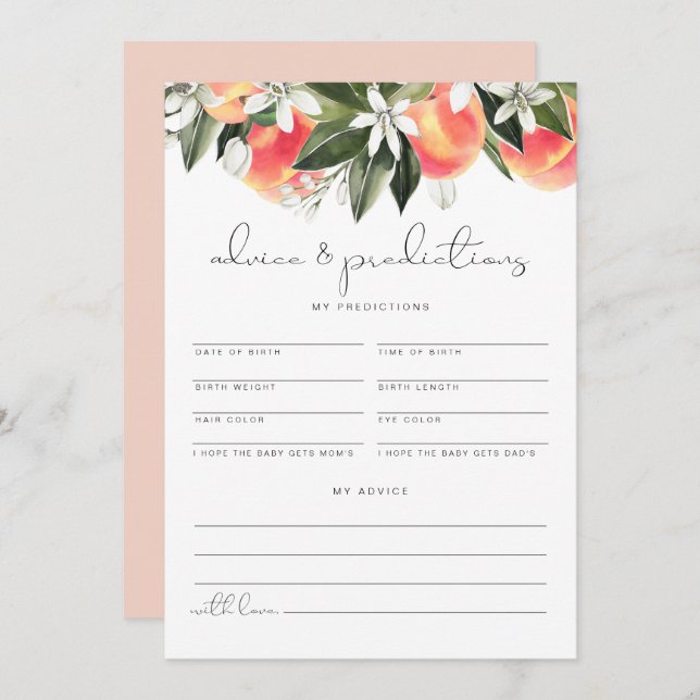 Cartão de Conselhos e Previsões para Bebês SAVANNA (Frente/Verso)