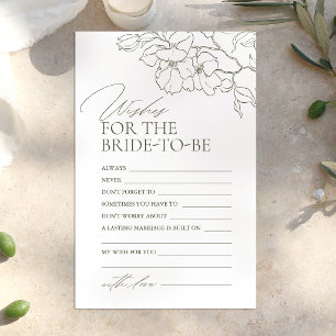 Cartão de conselhos e votos de casamento floral em