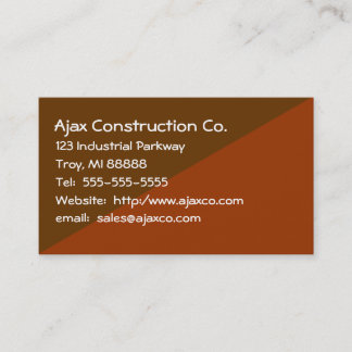 Cartão De Construção Para O Empreitor