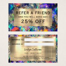 Cartão de consulta opal azul-brilhante Dourado