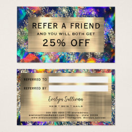 Cartão de consulta opal azul-brilhante Dourado