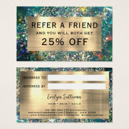 Cartão de consulta opal tetal com brilho Dourado