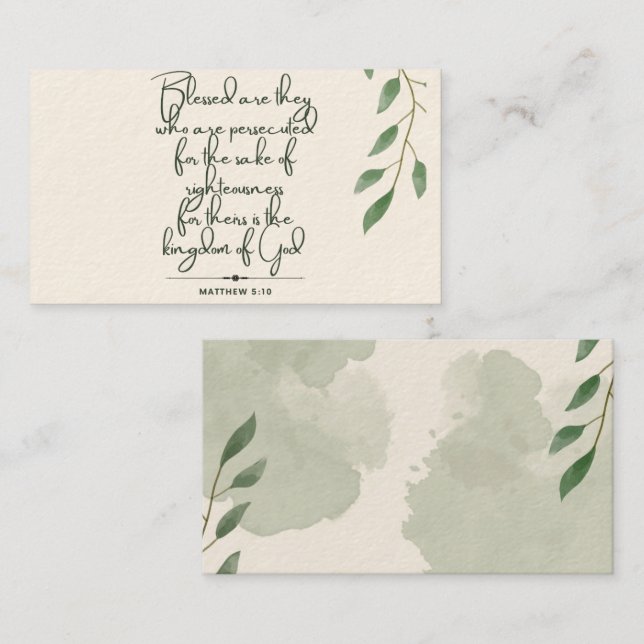 Cartão De Contato 10 dias de placas Versas de Escritura | Matthew 5: (Frente/Verso)