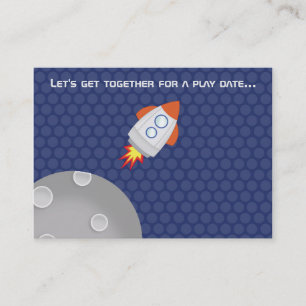 Cartão De Contato A aventura do espaço este design da nave espacial