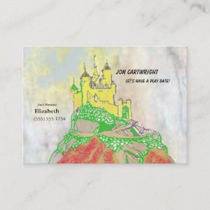 Cartão De Contato A data do jogo do castelo convida com parte