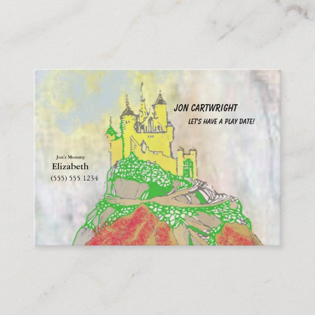 Cartão De Contato A data do jogo do castelo convida com parte (Frente)