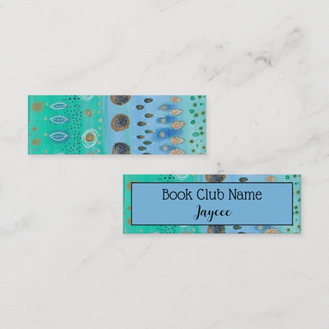 Cartão De Contato Abstrato, arte de aquarela, personalizada, clube d (Frente/Verso)