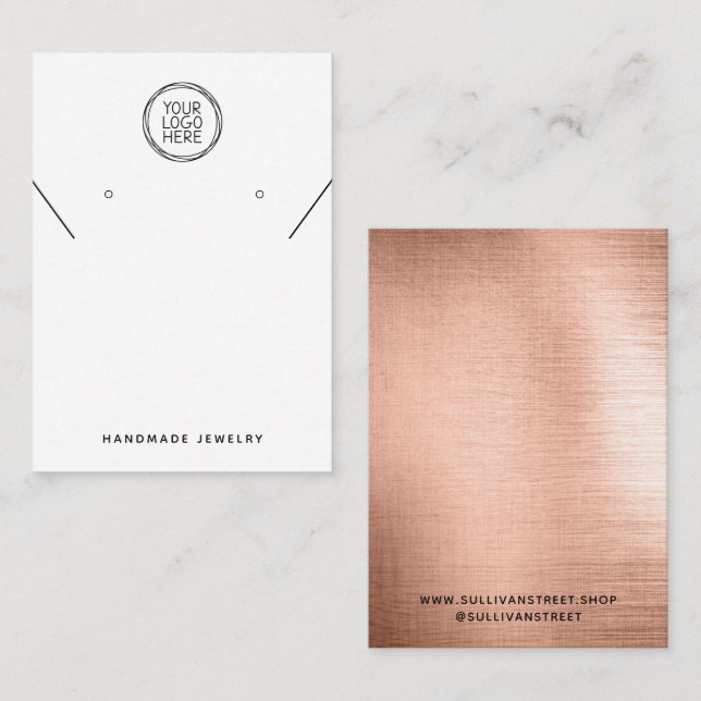 Cartão De Contato Adicione sua placa de exibição do colar de logotip (Frente/Verso)