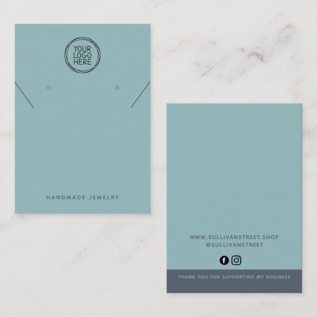 Cartão De Contato Adicione sua placa de exibição do colar de logotip (Frente/Verso)