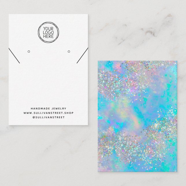 Cartão De Contato Adicione sua placa de exibição do colar de logotip (Frente/Verso)