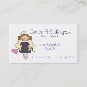 Cartão De Contato Angel Girl com placa de Mamãe personalizada de fl
