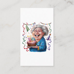 Cartão De Contato Aniversário da Vovó com Grande Sorriso