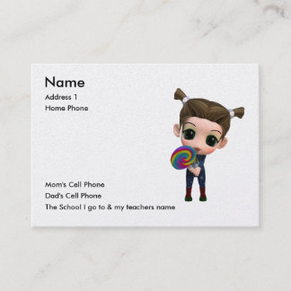 Cartão De Contato Apenas para miúdos