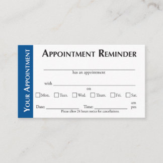 Cartão De Contato Appointment Reminder Cards - Dark Blue