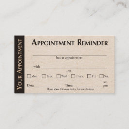 Cartão De Contato Appointment Reminder Cards - Kraft Color