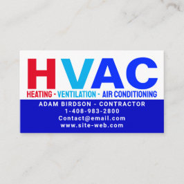 Cartão De Contato Aquecimento e ventilação e ar condicionado - HVAC