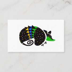 Cartão De Contato ARMADILLO, desenhado à mão legal - Natureza - anim