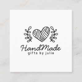 Cartão De Contato Artesanatos feitos à mão logotipo preto e branco m