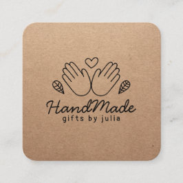 Cartão De Contato Artesanatos feitos à mão papel kraft castanho mode