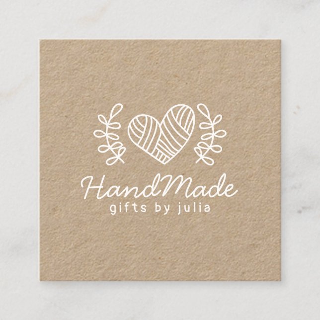 Cartão De Contato Artesanatos feitos à mão papel kraft castanho mode (Frente)