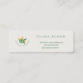 Cartão De Contato Artisan Florist Minimalist Botanical QR Code