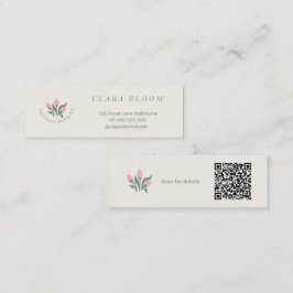 Cartão De Contato Artisan Florist Minimalist Botanical QR Code
