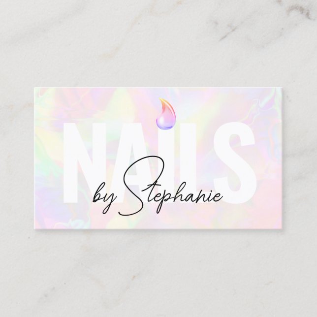 Cartão De Contato Artista holográfico da unha polonesa Código QR Bel (Frente)