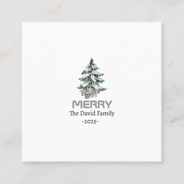 Cartão De Contato Árvore botânica do pinheiro de feliz (Frente)