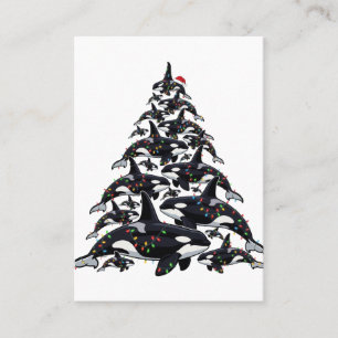 Cartão De Contato Árvore de Natal Orca para o Amor pela Vida Oceânic