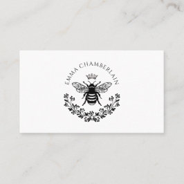 Cartão De Contato Assinatura de Script Personalizada de Bee Floral
