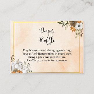 Cartão De Contato Autumn Pumpkin Diaper Raffle Card – Fall