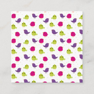 Cartão De Contato Aves brancas e coloridas