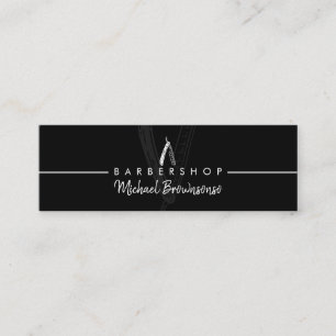 Cartão De Contato Barbearia Razor preta pequena