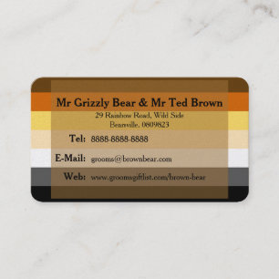 Cartão De Contato Bears on Bear Flag Gay Groms Contact Card (Barrage
