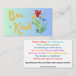 Cartão De Contato Bee Kind