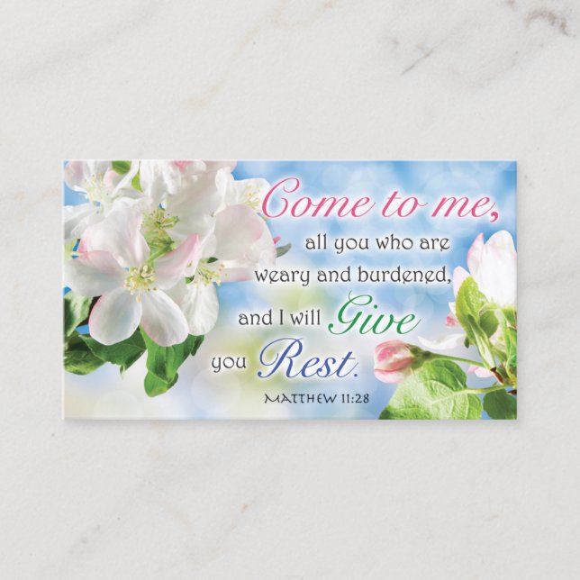 Cartão De Contato Bible Verse Cards - Religious Motivational Cards (Frente)