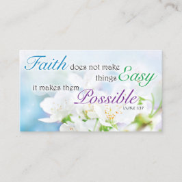 Cartão De Contato Bible Verse, Religious Motivational Faith Card