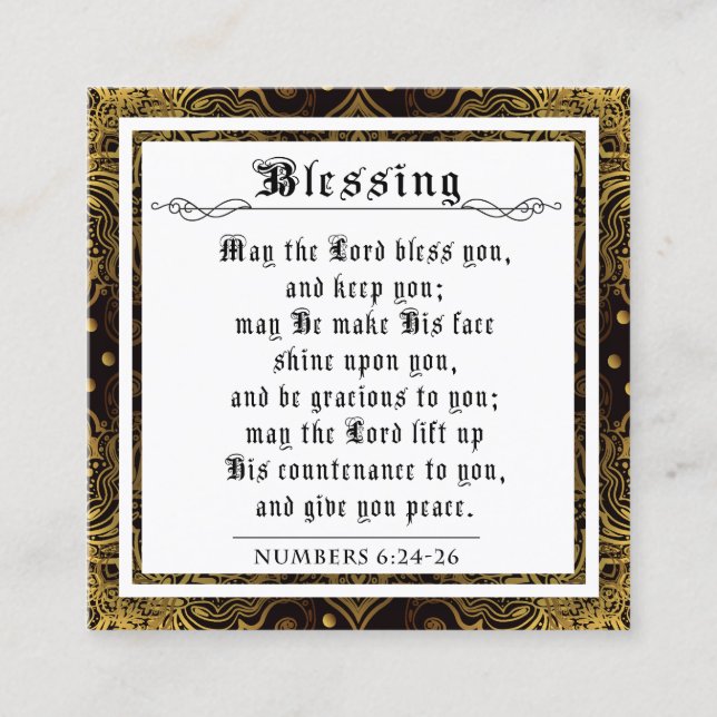 Cartão De Contato Bíblia Abençoando principalmente o espiral Dourado (Frente)