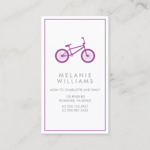 Cartão De Contato Bicicleta de Hipster Roxo